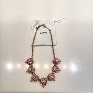 J. CREW Statement Necklace in Pink and Silver with Gold Chain